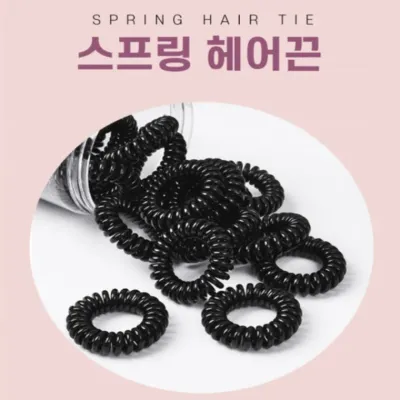 자국없는 스프링 전화선 헤어끈 머리끈 25개입 세트(투명케이스포함)