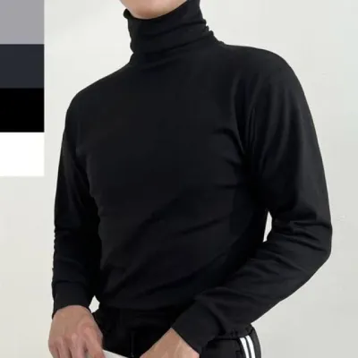 남자 목폴라 티셔츠 이너웨어 겨울용 레이어드 1P 상의 홈웨어