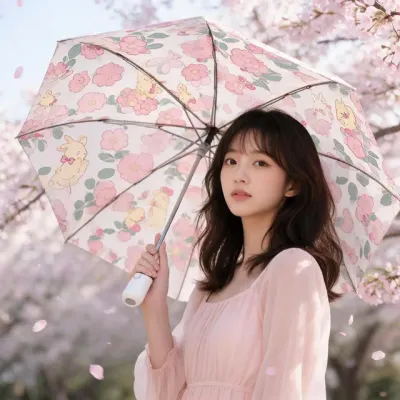꽃무늬 양산 우산 꽃 토끼 양우산 자외선차단 여름 휴대용 데일리 자외선 차단 겸용