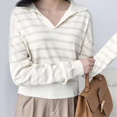 브이 카라 니트 데일리룩아이템 여성캐시미어티 데이트룩