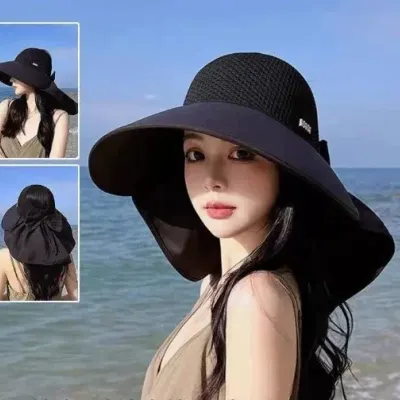 [인기템]목가리개 햇빛가리개 썬스크린 모자 여름모자 챙넓은 썬캡 휴양지 대두 여성 벙거지모자