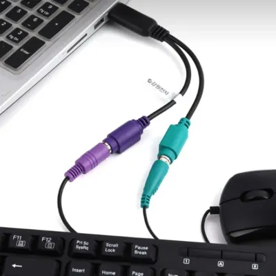 USB to PS/2 컨버터 스캐너케이블 연결젠더 전기젠더 복합기케이블 컨버터연결선