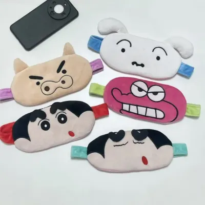 귀여운 만화 애니메이션 크레용 신쨩 시리즈 벨크로 플러시 조절 가능한 빛 차단 아이