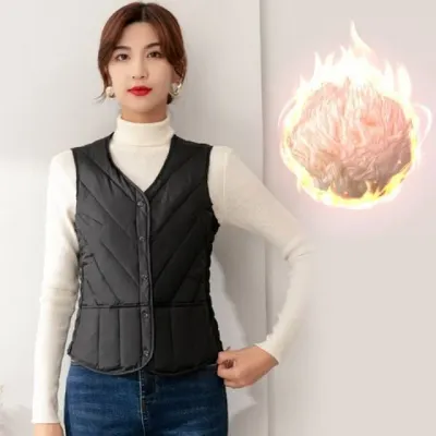 여성 패딩 조끼 가을 겨울 홈웨어 밴딩 경량 조끼 보온 외투