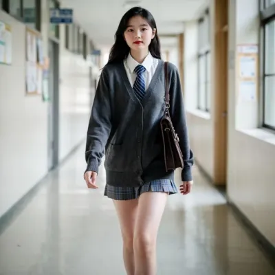 여성용 V넥 니트 가디건 학생 교복룩 스쿨패션 오피스룩 포켓 니트웨어 긴팔 캐주얼 상의