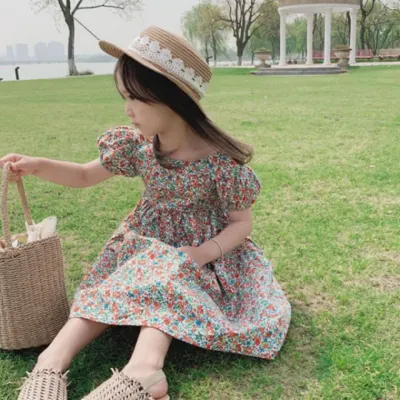 여아 아동 유아 여름 꽃무늬 반팔 원피스