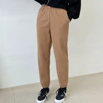 여성 골덴 조거팬츠 겨울 일자핏 골지 바지 면바지