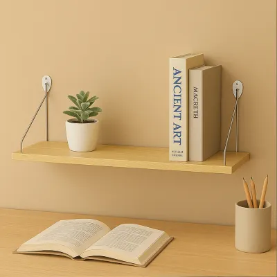 공간데코 벽선반 (60x15cm) (내추럴우드) 무타공선반