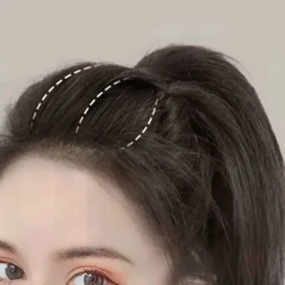 정수리 붙임머리 여성부분가발똑딱이 앞머리가발 여성가발