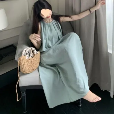 코튼 셔링 롱드레스 페미닌룩 데일리룩 데이트룩 캐주얼룩 여성