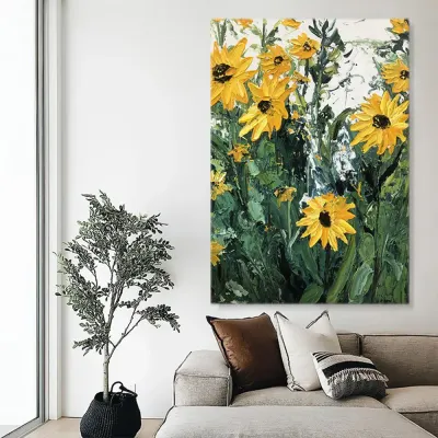 인테리어 입체 해바라기 캔버스 그림액자 A(70cm*100cm)