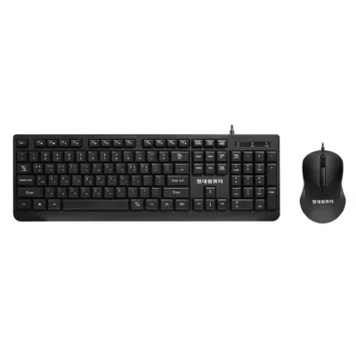 [현대컴퓨터] 유선 데스크탑 세트 HDC-KM200 [블랙] [키보드USB/마우스USB]