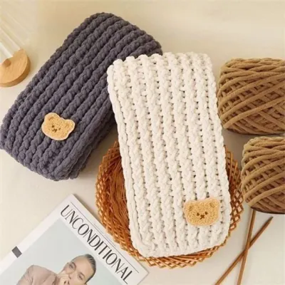 목도리 뜨개질 목도리 diy 키트 손뜨개 만들기 어린이 털실 겨울 니트 선물 굵은 방한