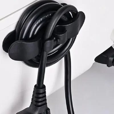부착식 사무실 책상 컴퓨터 충전기 전선 케이블 정리 후크 클립