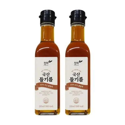 청화농산 국산 들기름 200ml x 2