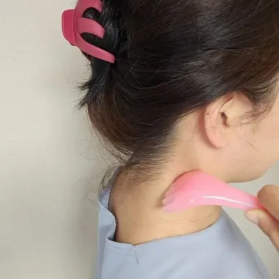포크모양 괄사 마사지 도구 핑크색 소품 선물 두피 핑크 마사지도구 얼굴 기념품 바디 휴가 여행
