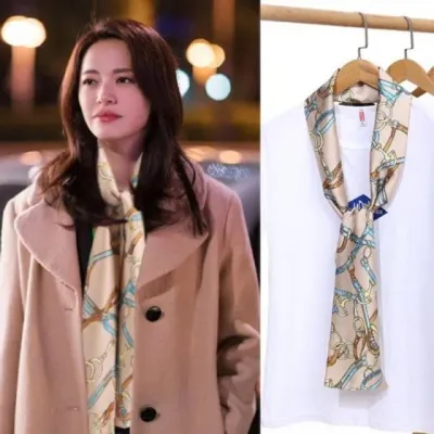 모자 여성 실크 롱스카프 스카프