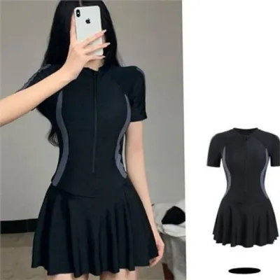 여성 플레어 래쉬가드 여성 반팔 래쉬가드 체형커버 스윔웨어 바캉스 수영복 휴양지 비치 원피스 레깅스