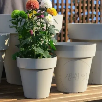 플라스틱 대형 화분 받침세트 28cm 분재화분 가정집화분 예쁜화분 원통형화분 집화분