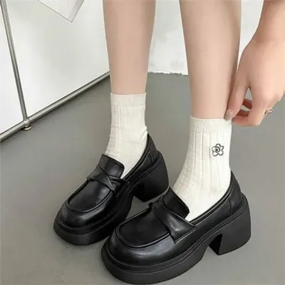여성 통굽 로퍼 여성 키높이 로퍼 플랫폼 둥근코 데일리 가을 구두