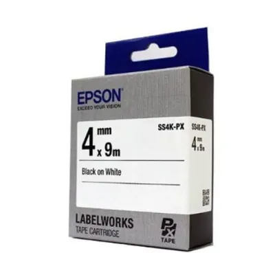 혜명몰 엡손 라벨테이프 SS4K-PX 흰색 / 4mm X 9M 검정글씨 - 갑 (5개입) 라벨프린터라벨지 라벨프린터테이