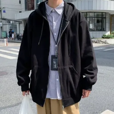 남성 후드집업 아우터 간절기 트레이닝 점퍼 모자 달린 티셔츠