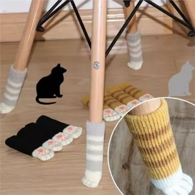 고양이 의자 양말 의자 다리 보호대 니트 소음 바닥 마개 가구 무늬 쿠션