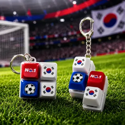 대한민국 축구 응원 4구 키캡 클리커 딸깍이 키보드 장난감 피젯토이 키링