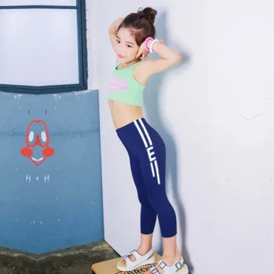 여아워터레깅스 여자 스포츠용 브라 팬츠 수영복 분리형 수영복 팬츠 여자 아동용 조끼 스포츠