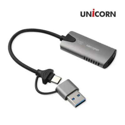 유니콘 A+C타입 4K 60Hz USB3.0 HDMI 비디오캡쳐보드 영상녹화 스트리밍캡쳐 VC-300C