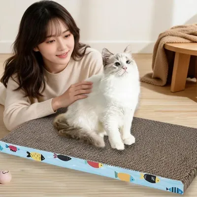 고양이 스크래쳐 장난감 침대 웨이브형 일자형 반려묘 놀이 휴식 공간 가구