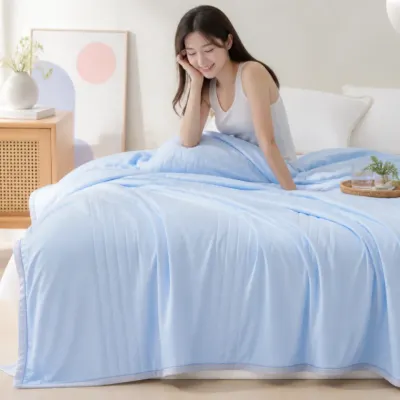 크림 여름 홑이불 냉감 소재 아이스 간절기 차렵 침구