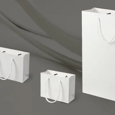 심플 무지 가로형 종이 쇼핑백 10p(15x12cm) (화이트) No22