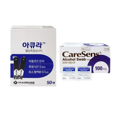 아큐라 플러스 뷰 혈당검사지 50매 + 알콜솜100
