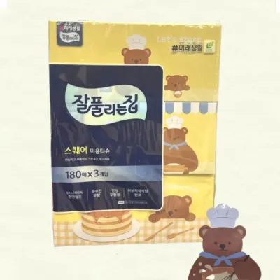 각티슈 미용티슈 곽티슈 부드러운 스퀘어180매x3개입