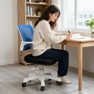 바퀴의자 학생용 공부방 서재 자습실 이동식 사무용 학습용 화이트