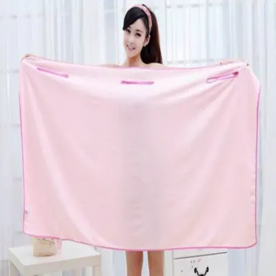 원피스형 샤워 가운 핑크 욕실용품 여자샤워가운