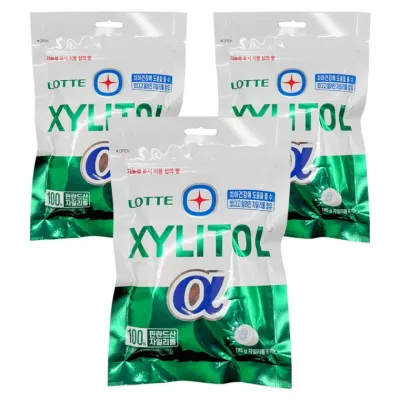 롯데 자일리톨 껌 알파 오리지날 195g 리필 x 3개