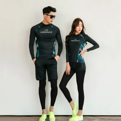 래쉬가드 한국 커플 잠수복 분체 속건 래시가드 래시가드 파도풀 캐주얼 수영복 긴팔 자외선 56