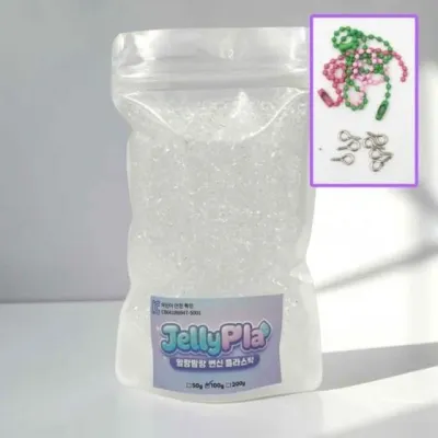 KC인증 젤리플라 세트 부자재 투명 100g DIY 아크릴키링 물에녹는플라스틱 녹는플라스틱 젤리플라 폴리모프