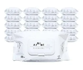 마켓다인 유아물티슈 100매 20팩 두꺼운물티슈 물티슈20팩