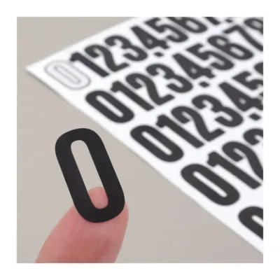 2.5cm 숫자 스티커 블랙 라벨 투명 번호 DIY 표시 화이트 데코 부착