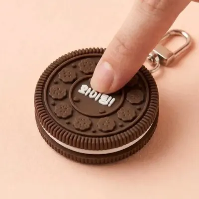 초코쿠키 키링 키보드 키캡 딸깍이 행운 키홀더 클릭커 학생 선물용