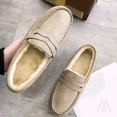 털 로퍼 블로퍼 여성화 방한실내화