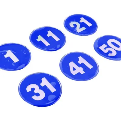 라커번호 좌석 번호 블루 62mm 원형 스티커 1-50 행사 교육 부착 회의 식당