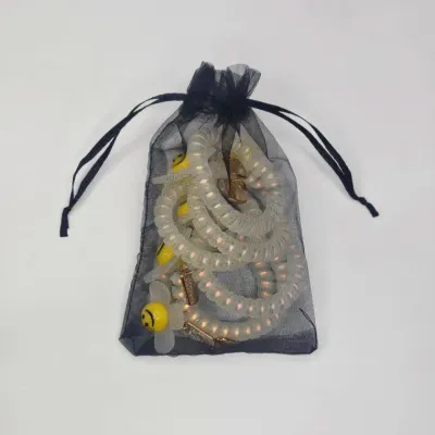오간자 선물 포장 망사 복조리 주머니 블랙 10x15cm