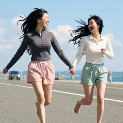 은창]크롭 파스텔 &보드숏 팬츠 세트 3피스 래쉬가드 수영복 비키니 모노키니 여름 비치 휴가 바지 팬츠 세