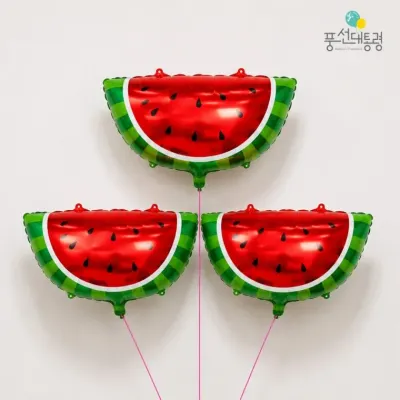 풍선대통령 수박 은박풍선 3개입 1세트 은박풍선 수박풍선 데코레이션 장식용품 이벤트 홈파티