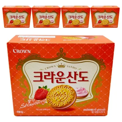 크라운제과 크라운산도 딸기 161g 5개