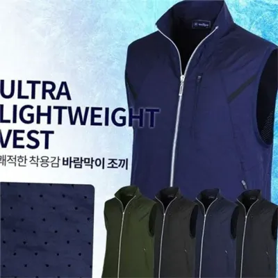 나일론 남성 바람막이 조끼 데일리 남성 초경량 조끼 민소매 경량